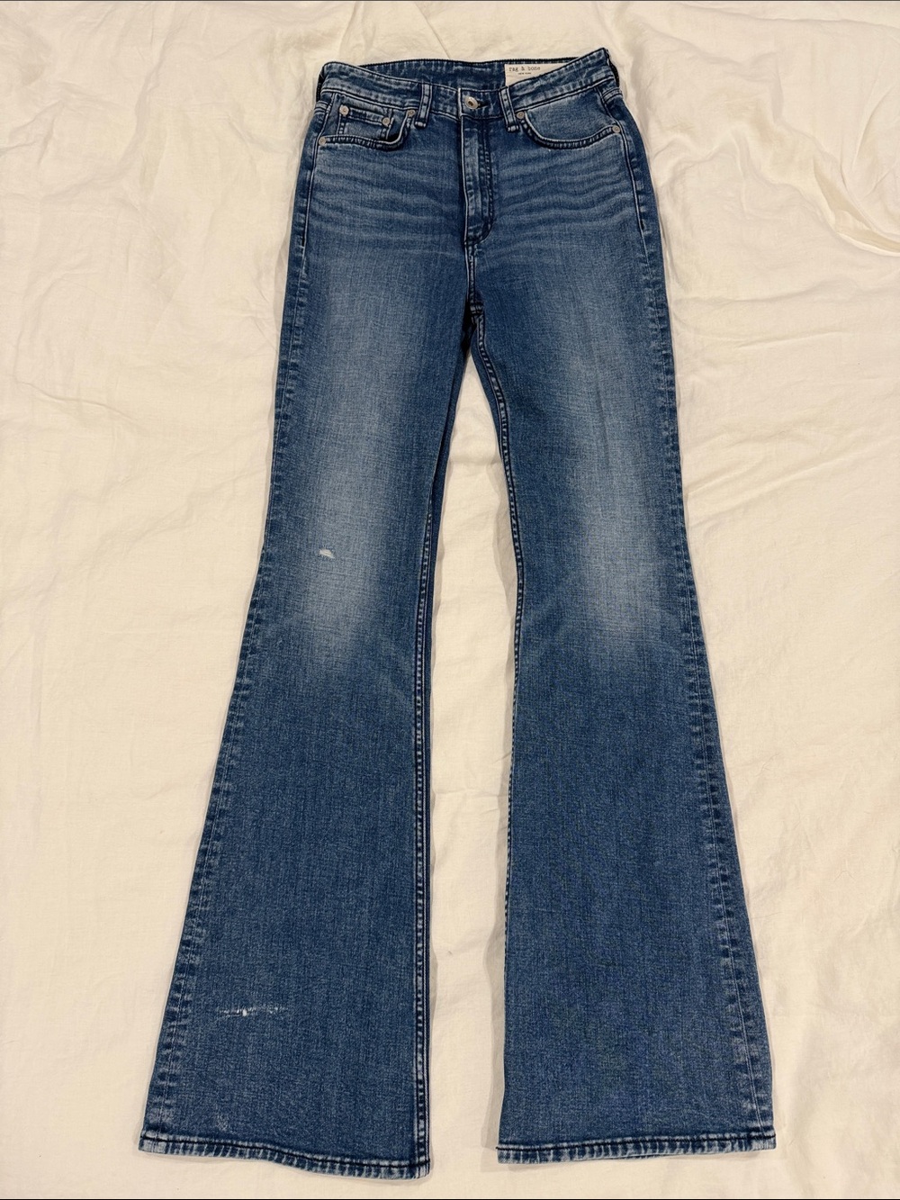 rag & bone Women's Dark Blue Flare Jeans